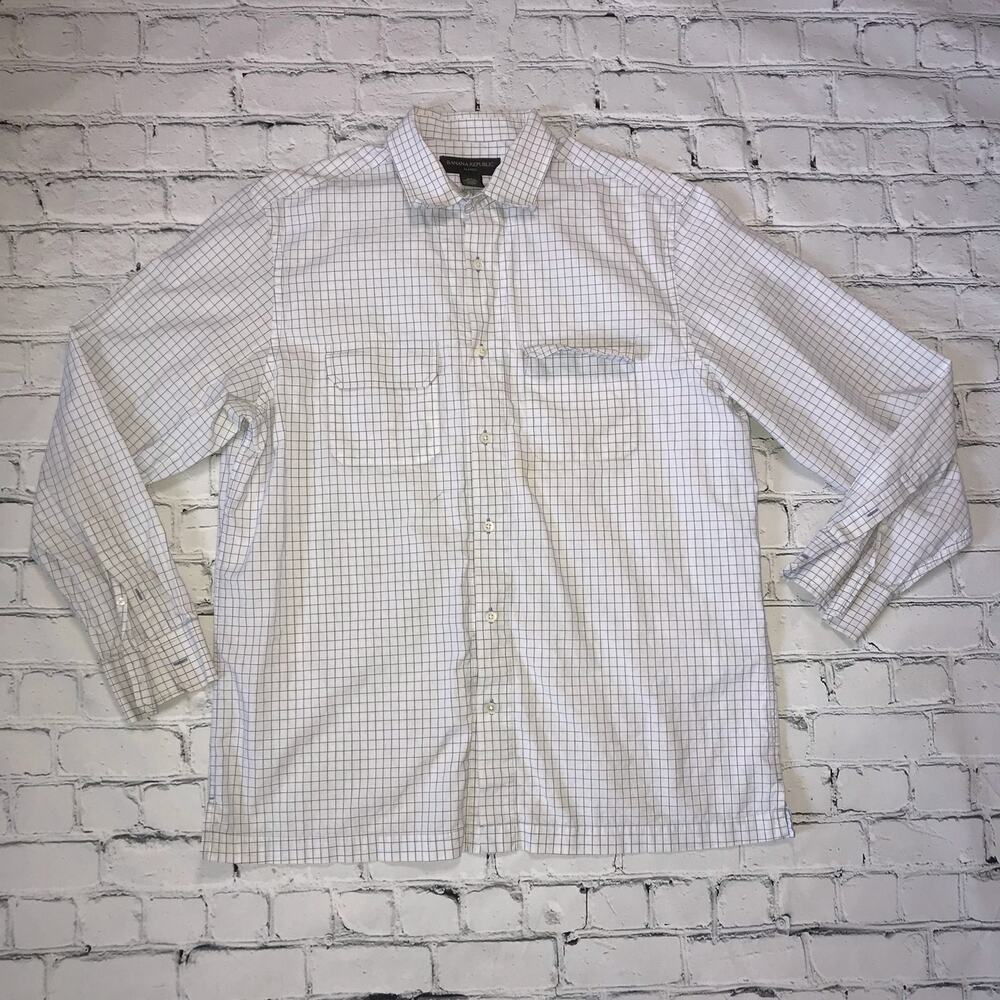 Square Print Banana Republic Dress Shirt